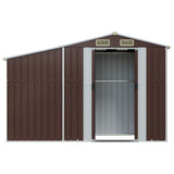 Garden Shed Brown 277x93x179 cm Galvanised Steel - Top-Down View