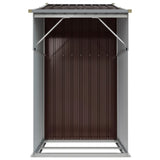 Garden Shed Brown 277x93x179 cm Galvanised Steel - 45-Degree Angle