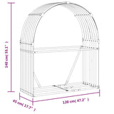Log Holder Green 120x45x140 cm Galvanised Steel