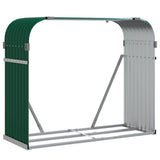 Log Holder Green 120x45x100 cm Galvanised Steel - Front View