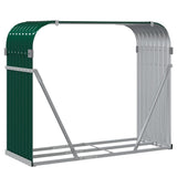 Log Holder Green 120x45x100 cm Galvanised Steel - Rear View