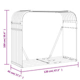 Log Holder Green 120x45x100 cm Galvanised Steel - Extra Image
