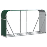 Log Holder Green 180x45x100 cm Galvanised Steel - Front View