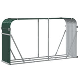 Log Holder Green 180x45x100 cm Galvanised Steel - Rear View