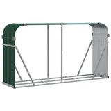 Log Holder Green 234x45x100 cm Galvanised Steel - Front View