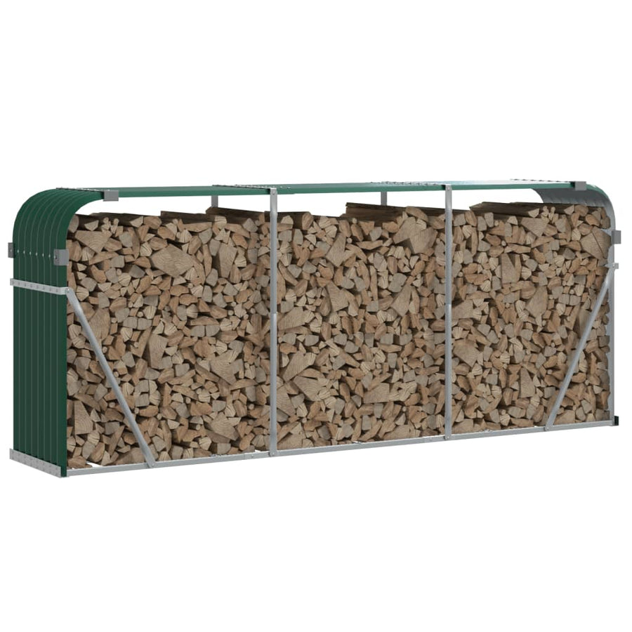 Log Holder Green 234x45x100 cm Galvanised Steel