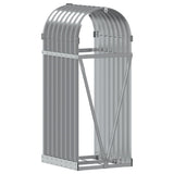 Log Holder Light Grey 40x45x100 cm Galvanised Steel - Rear View