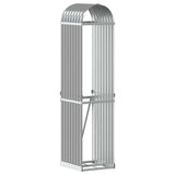 Log Holder Light Grey 40x45x170 cm Galvanised Steel - Front View