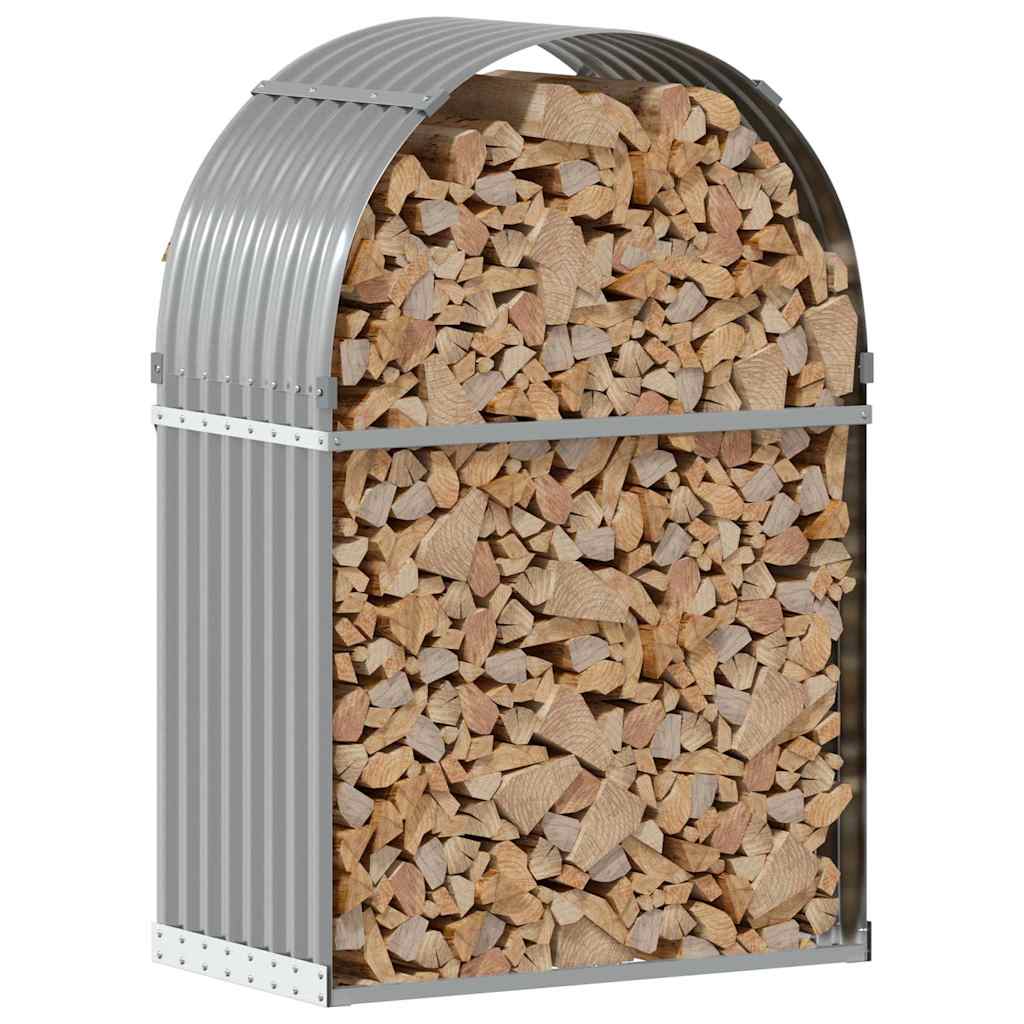 Log Holder Light Grey 80x45x120 cm Galvanised Steel