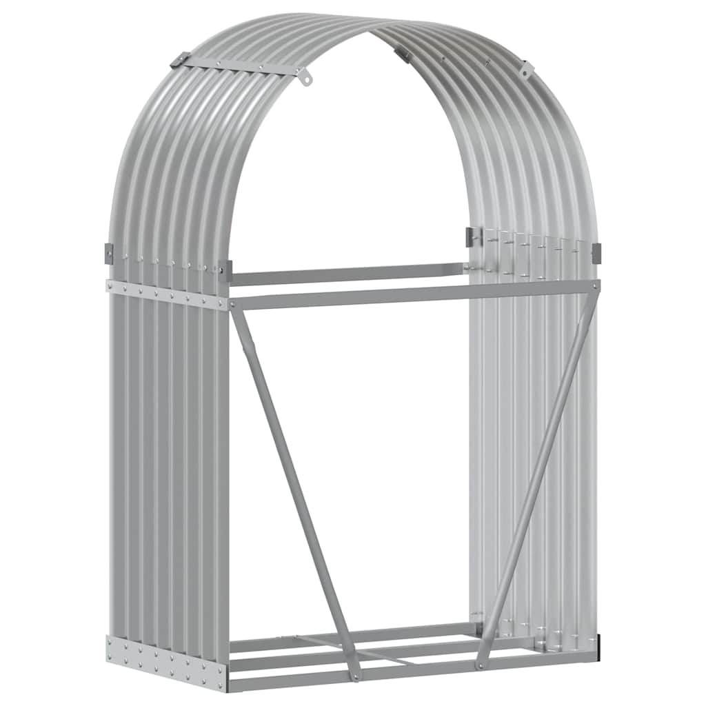 Log Holder Light Grey 80x45x120 cm Galvanised Steel