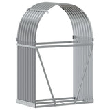 Log Holder Light Grey 80x45x120 cm Galvanised Steel - Rear View