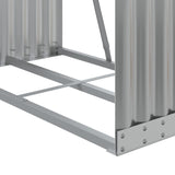 Log Holder Light Grey 80x45x120 cm Galvanised Steel - Close-Up Angle