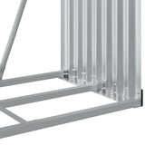 Log Holder Light Grey 80x45x120 cm Galvanised Steel - Low Angle