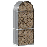 Log Holder Light Grey 80x45x190 cm Galvanised Steel - Side View