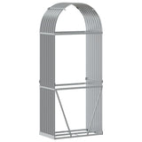 Log Holder Light Grey 80x45x190 cm Galvanised Steel - Rear View