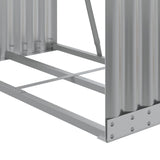 Log Holder Light Grey 80x45x190 cm Galvanised Steel - Close-Up Angle