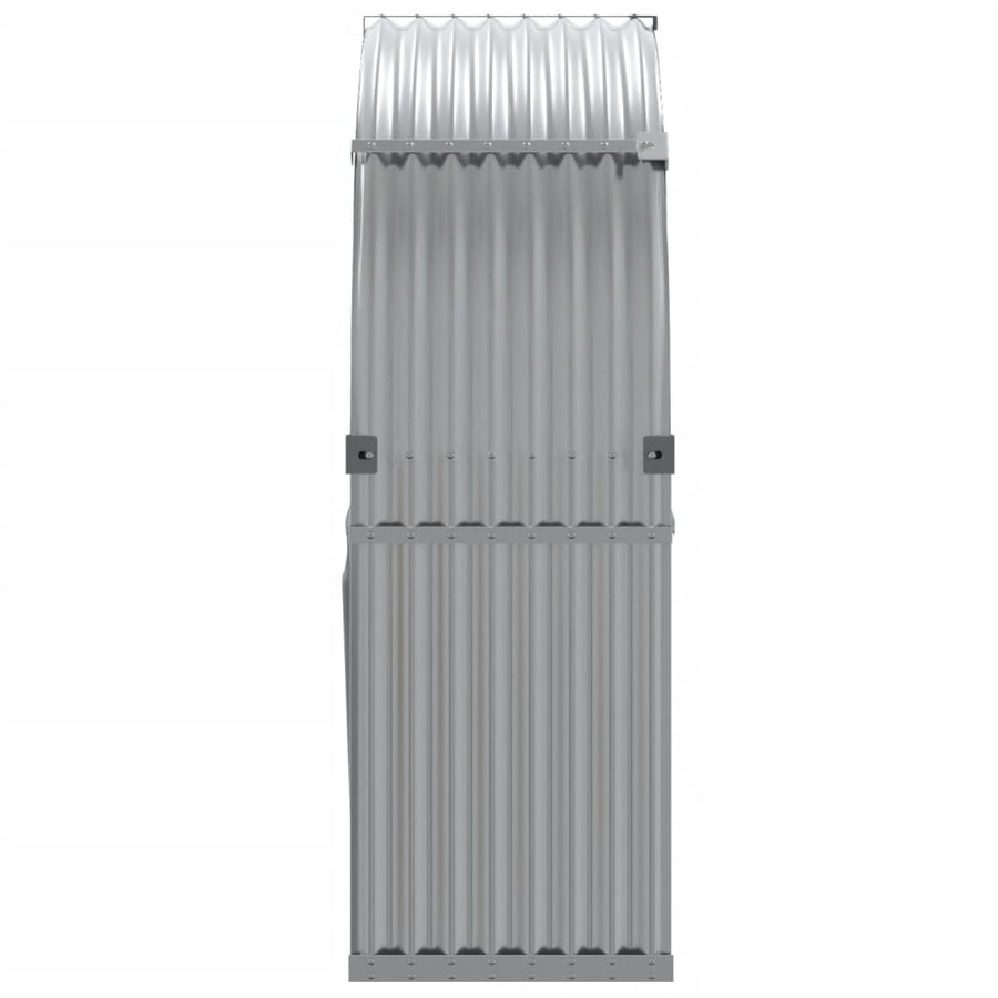 Log Holder Light Grey 120x45x140 cm Galvanised Steel