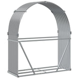 Log Holder Light Grey 120x45x140 cm Galvanised Steel - Rear View