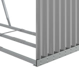 Log Holder Light Grey 120x45x140 cm Galvanised Steel - Low Angle
