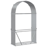 Log Holder Light Grey 120x45x210 cm Galvanised Steel - Rear View