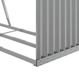 Log Holder Light Grey 120x45x210 cm Galvanised Steel - Low Angle