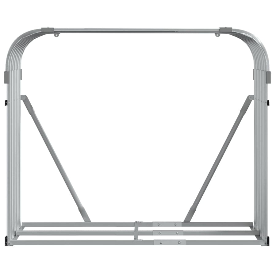 Log Holder Light Grey 120x45x100 cm Galvanised Steel