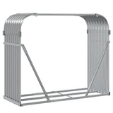 Log Holder Light Grey 120x45x100 cm Galvanised Steel - Rear View