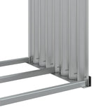 Log Holder Light Grey 120x45x100 cm Galvanised Steel - Close-Up Angle