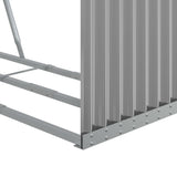 Log Holder Light Grey 120x45x100 cm Galvanised Steel - Low Angle