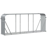 Log Holder Light Grey 234x45x100 cm Galvanised Steel - Rear View