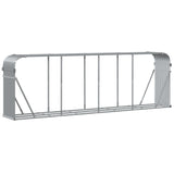 Log Holder Light Grey 300x45x100 cm Galvanised Steel - Front View