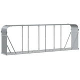 Log Holder Light Grey 300x45x100 cm Galvanised Steel - Rear View
