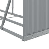 Log Holder Light Grey 300x45x100 cm Galvanised Steel - Close-Up Angle