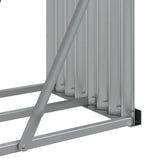 Log Holder Light Grey 300x45x100 cm Galvanised Steel - Low Angle