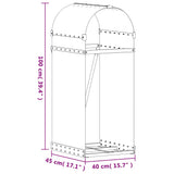 Log Holder Anthracite 40x45x100 cm Galvanised Steel - Extra Image