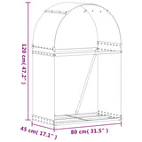 Log Holder Anthracite 80x45x120 cm Galvanised Steel - Extra Image