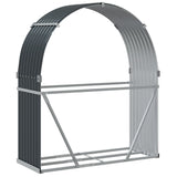 Log Holder Anthracite 120x45x140 cm Galvanised Steel - Rear View