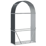 Log Holder Anthracite 120x45x210 cm Galvanised Steel - Rear View