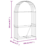 Log Holder Anthracite 120x45x210 cm Galvanised Steel