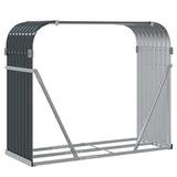 Log Holder Anthracite 120x45x100 cm Galvanised Steel - Rear View