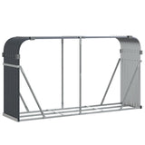 Log Holder Anthracite 180x45x100 cm Galvanised Steel - Front View