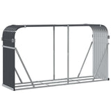 Log Holder Anthracite 180x45x100 cm Galvanised Steel - Rear View