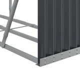 Log Holder Anthracite 180x45x100 cm Galvanised Steel - Close-Up Angle