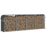 Log Holder Anthracite 300x45x100 cm Galvanised Steel - Side View