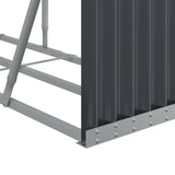 Log Holder Anthracite 300x45x100 cm Galvanised Steel - Close-Up Angle
