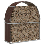 Log Holder Brown 120x45x140 cm Galvanised Steel - Side View