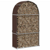 Log Holder Brown 120x45x210 cm Galvanised Steel - Side View