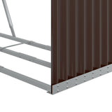 Log Holder Brown 120x45x210 cm Galvanised Steel - Close-Up Angle