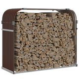 Log Holder Brown 120x45x100 cm Galvanised Steel - Side View
