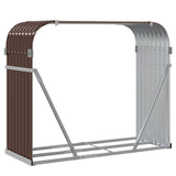 Log Holder Brown 120x45x100 cm Galvanised Steel - Rear View